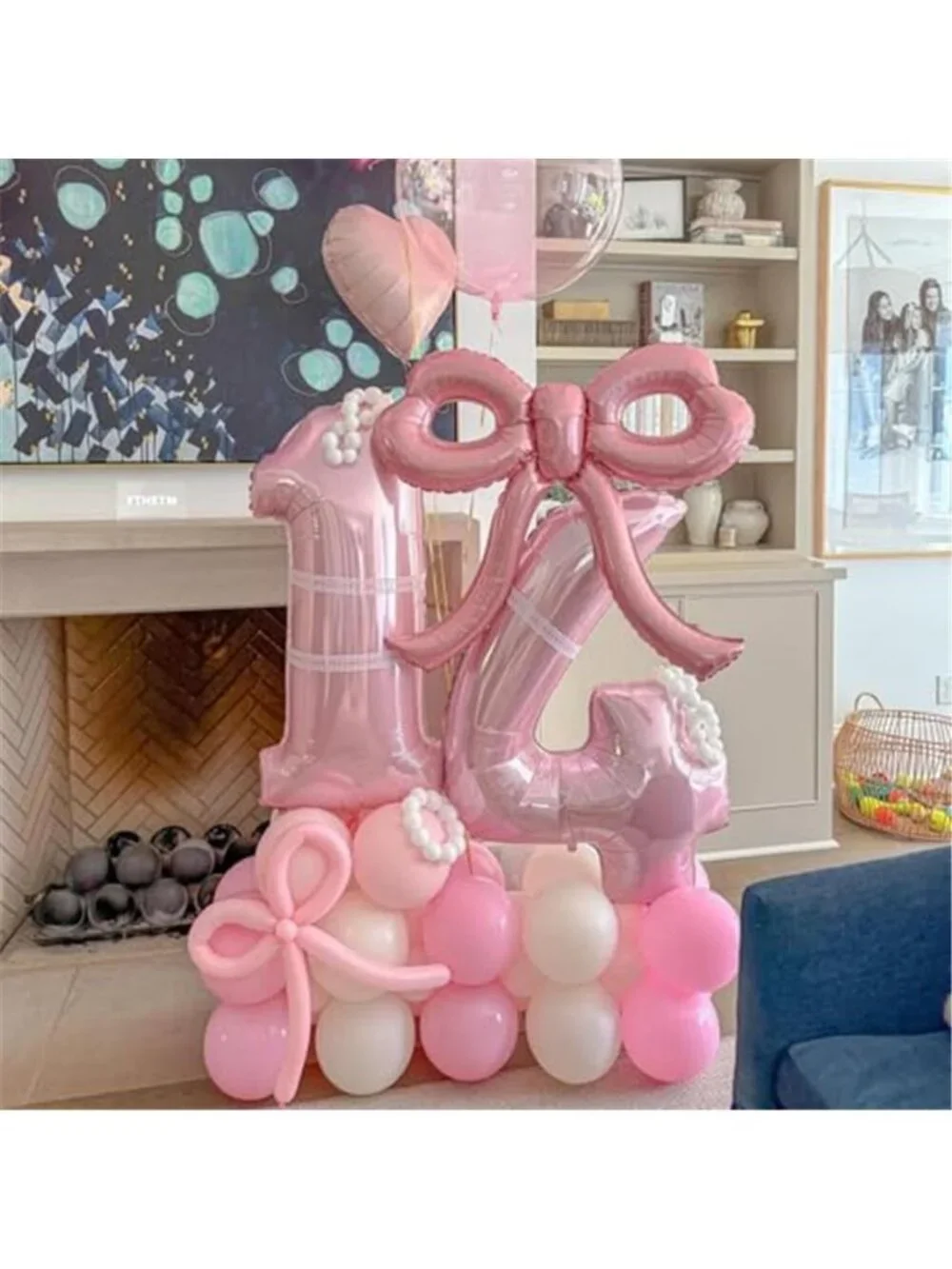 Pink Bow Foil Balloons 4pc Giant Birthday Baby Shower Bridal Bachelorette Party